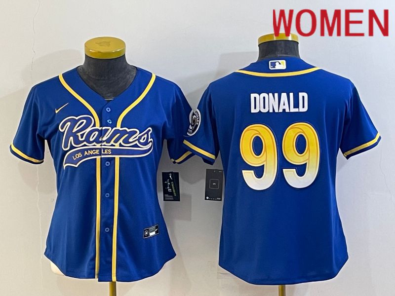 Women Los Angeles Rams #99 Donald Blue 2022 Nike Co branded NFL Jersey